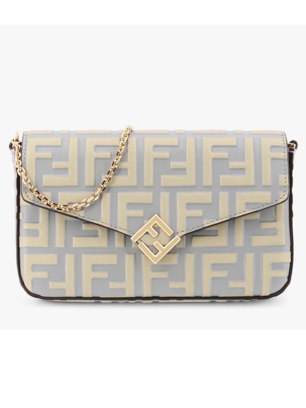 FENDI diamond FF logo wallet on chain WOC crossbody bag